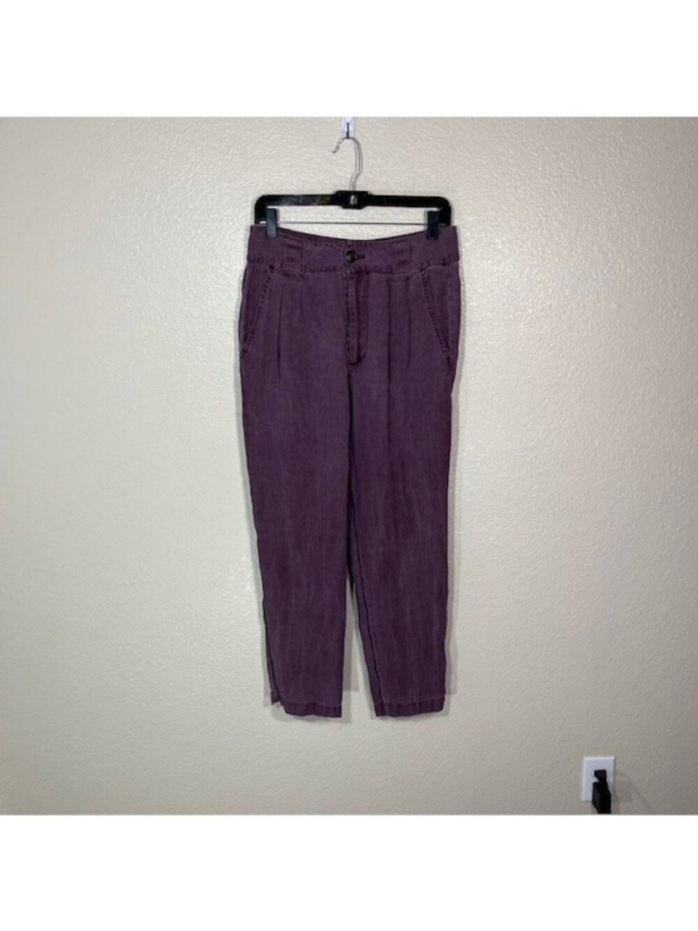 Sundance Catalog Pants Womens 6 Purple Linen BOHO Trousers